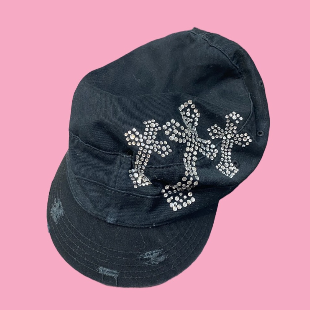 y2k bling cross hat